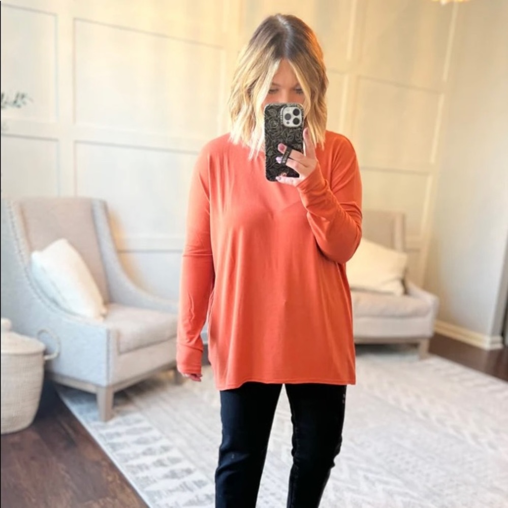 New orange boutique tunic top
